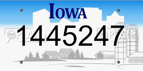 1445247 Iowa License Plate