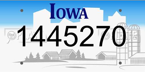 1445270 Iowa License Plate