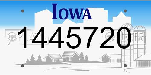 1445720 Iowa License Plate