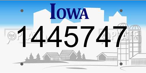1445747 Iowa License Plate