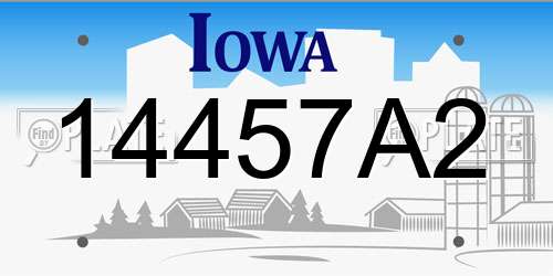 14457A2 Iowa License Plate