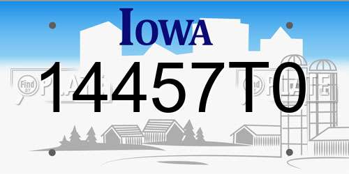 14457T0 Iowa License Plate