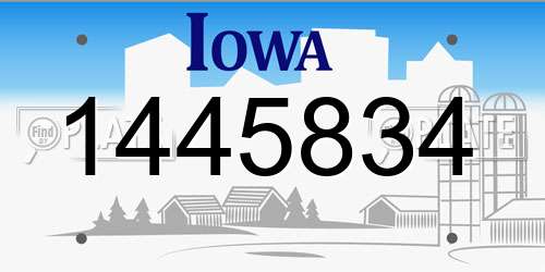 1445834 Iowa License Plate