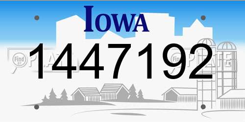 1447192 Iowa License Plate
