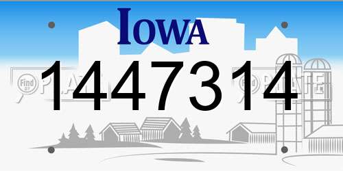 1447314 Iowa License Plate