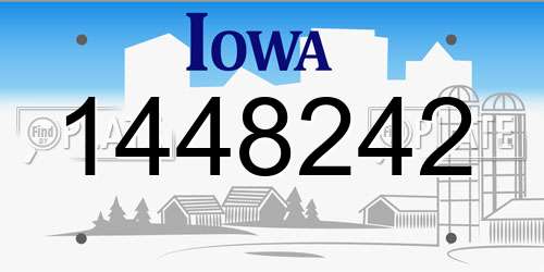 1448242 Iowa License Plate