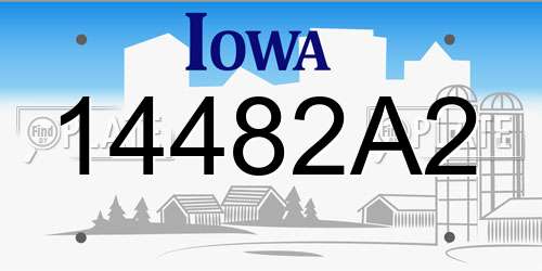 14482A2 Iowa License Plate