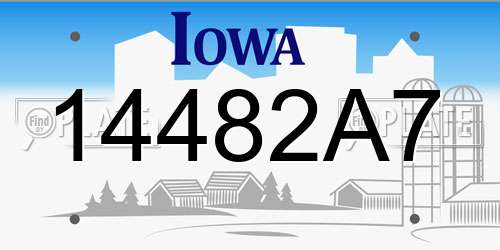 14482A7 Iowa License Plate
