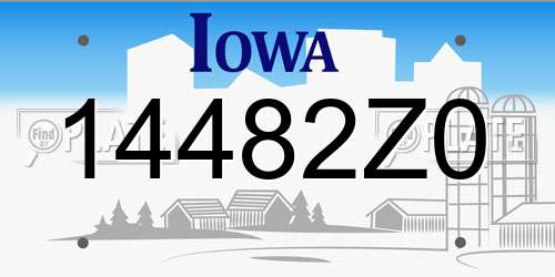 14482Z0 Iowa License Plate