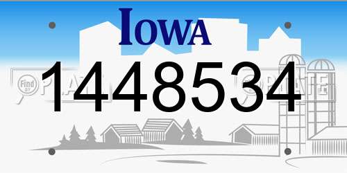 1448534 Iowa License Plate