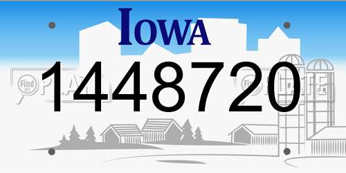 1448720 Iowa License Plate