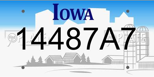 14487A7 Iowa License Plate