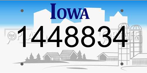 1448834 Iowa License Plate