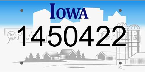 1450422 Iowa License Plate
