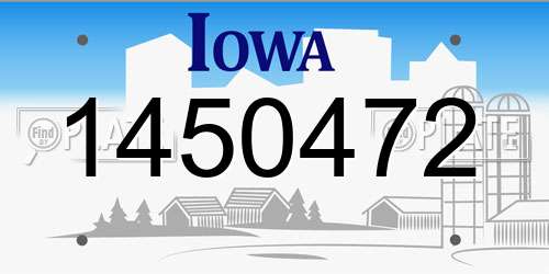 1450472 Iowa License Plate
