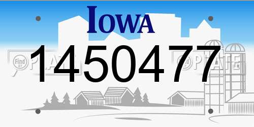 1450477 Iowa License Plate