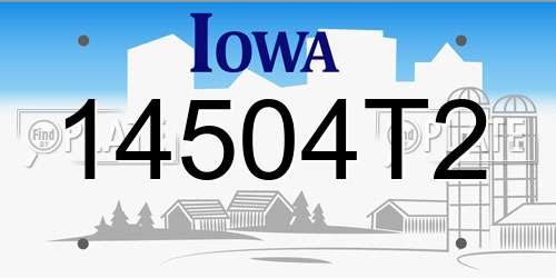 14504T2 Iowa License Plate