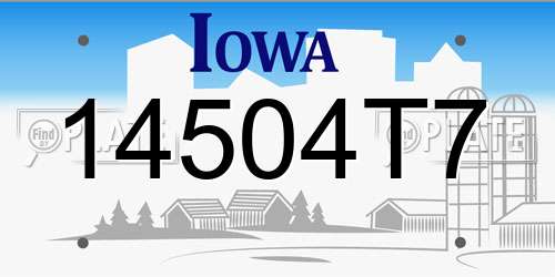14504T7 Iowa License Plate