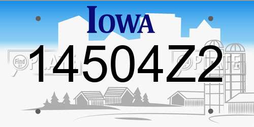 14504Z2 Iowa License Plate
