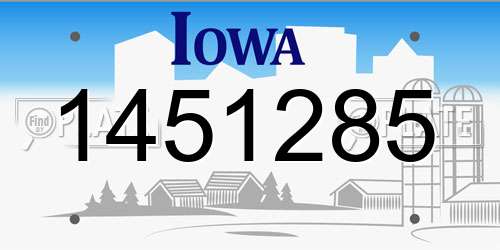 1451285 Iowa License Plate
