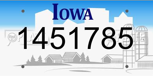1451785 Iowa License Plate