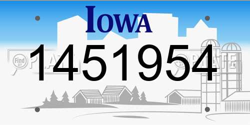 1451954 Iowa License Plate