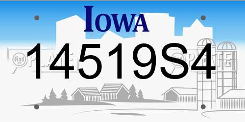 14519S4 Iowa License Plate