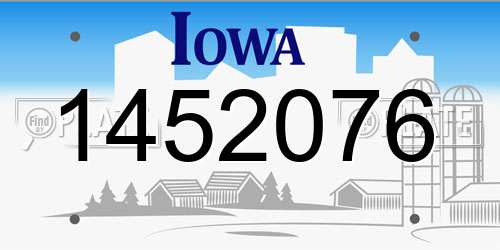 1452076 Iowa License Plate