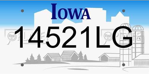 14521LG Iowa License Plate