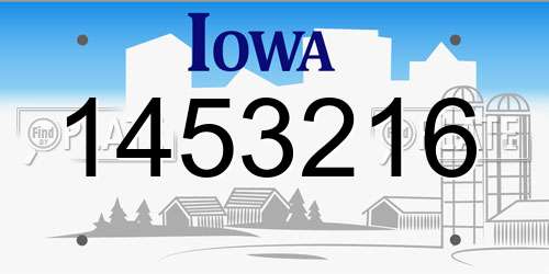 1453216 Iowa License Plate