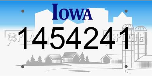 1454241 Iowa License Plate