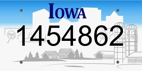 1454862 Iowa License Plate