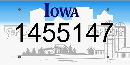 1455147 Iowa License Plate