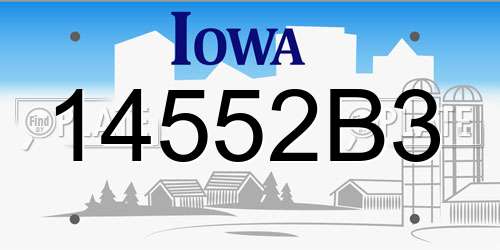 14552B3 Iowa License Plate