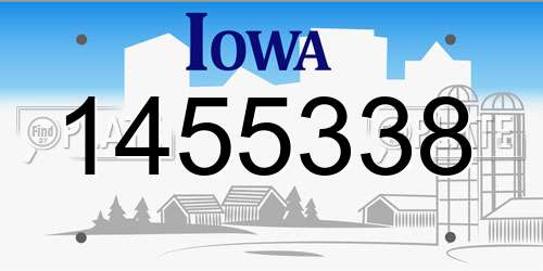 1455338 Iowa License Plate