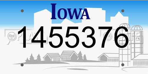 1455376 Iowa License Plate