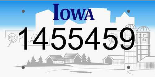 1455459 Iowa License Plate