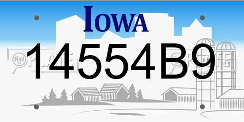 14554B9 Iowa License Plate