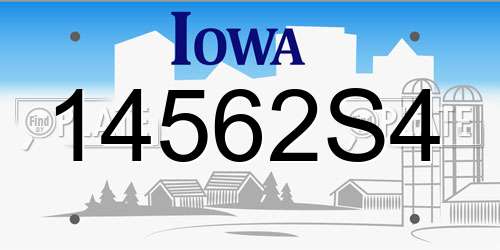 14562S4 Iowa License Plate