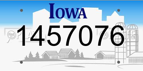 1457076 Iowa License Plate