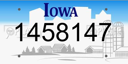 1458147 Iowa License Plate