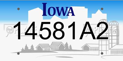 14581A2 Iowa License Plate