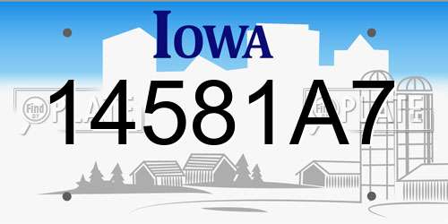 14581A7 Iowa License Plate