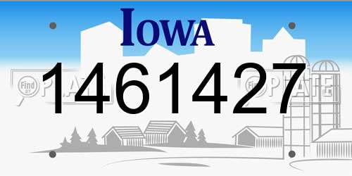 1461427 Iowa License Plate