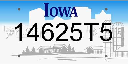 14625T5 Iowa License Plate