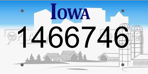 1466746 Iowa License Plate