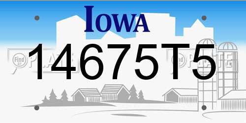 14675T5 Iowa License Plate