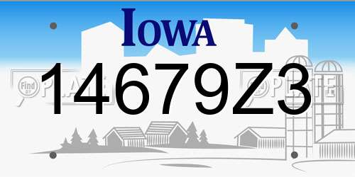 14679Z3 Iowa License Plate