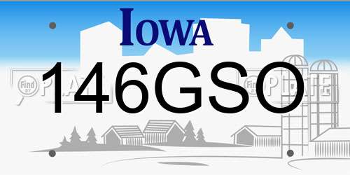 146GSO Iowa License Plate