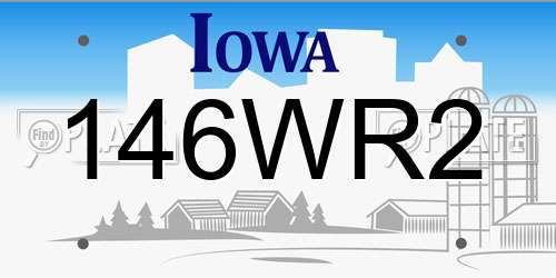 146WR2 Iowa License Plate